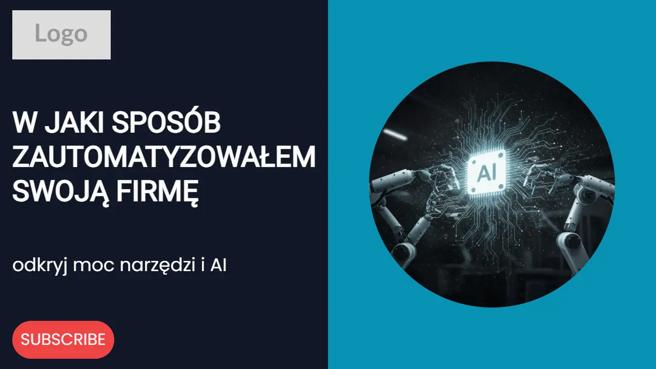 Szablonowa miniatura filmiku na youtube o automatyzacji procesów biznesowych.